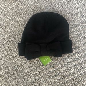 Kate Spade Black Bow Beanie, NWT